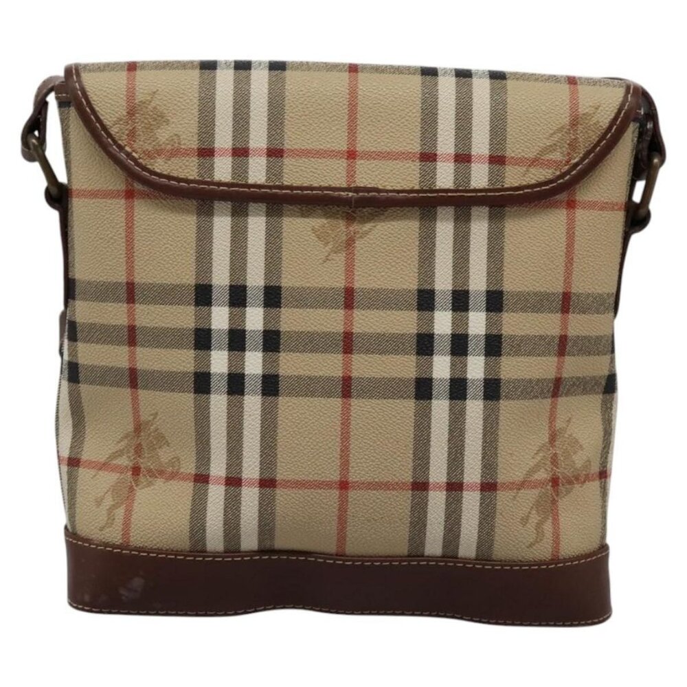 Burberrys Nova Check Shoulder Bag PVC Leather Beige Brown gold Auth BD093 - Picture 3 of 16